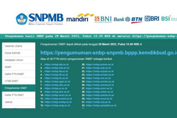 Cek Pengumuman SNBP 2023 (Sumber: Yandex)